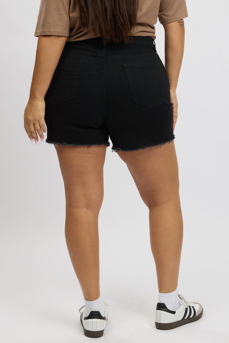 Black Skinny Shorts High Rise for YouandAll Fashion