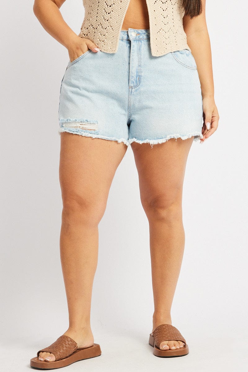 Denim Relaxed Shorts for YouandAll Fashion