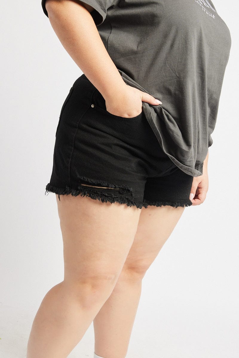 Black Relaxed Shorts for YouandAll Fashion