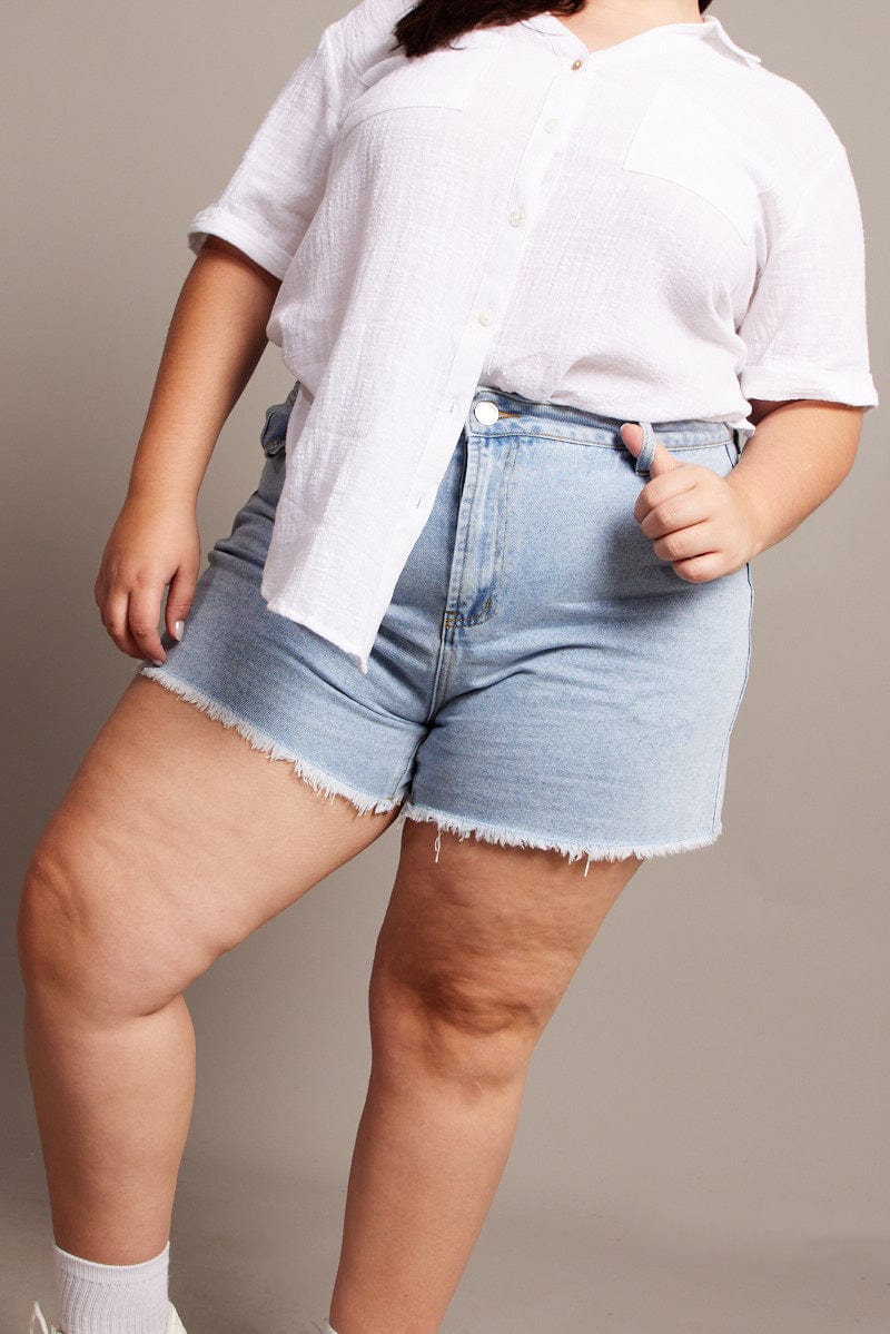 Denim Relaxed Shorts High Rise for YouandAll Fashion