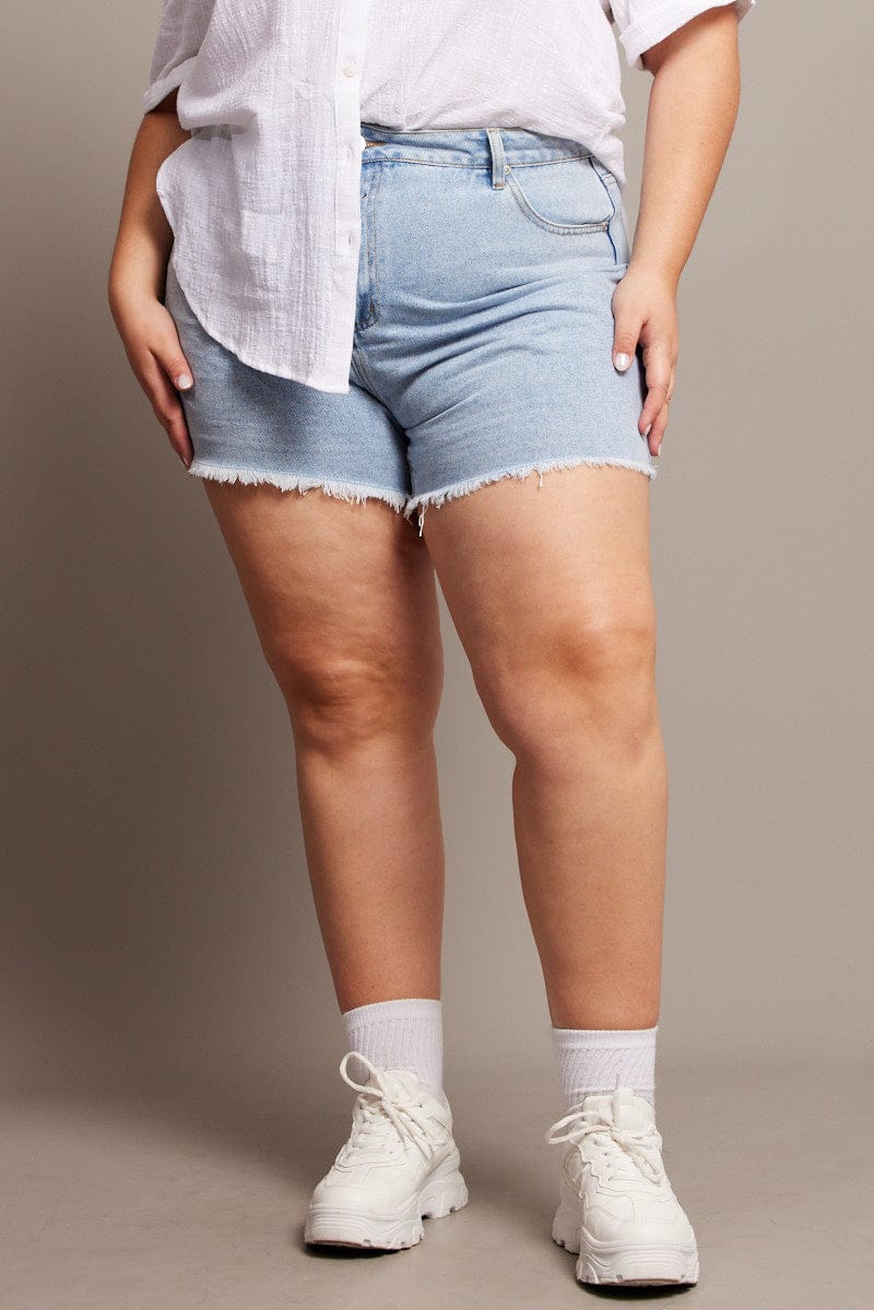 Denim Relaxed Shorts High Rise for YouandAll Fashion