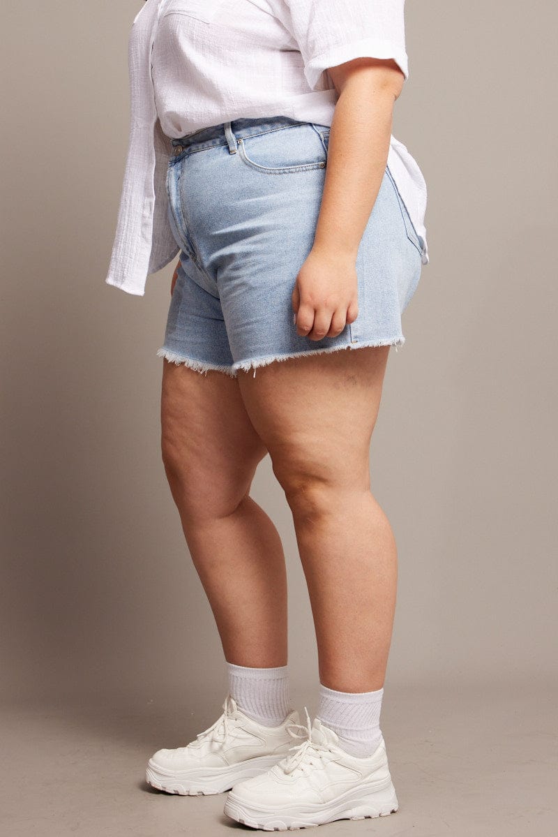 Denim Relaxed Shorts High Rise for YouandAll Fashion