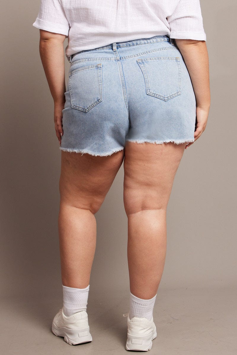 Denim Relaxed Shorts High Rise for YouandAll Fashion