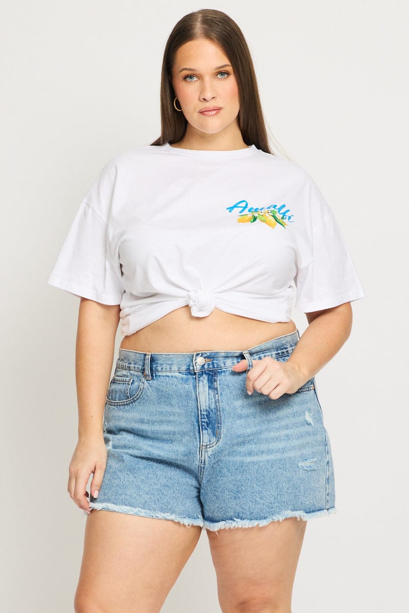 Denim Relaxed Shorts Mid Rise for YouandAll Fashion