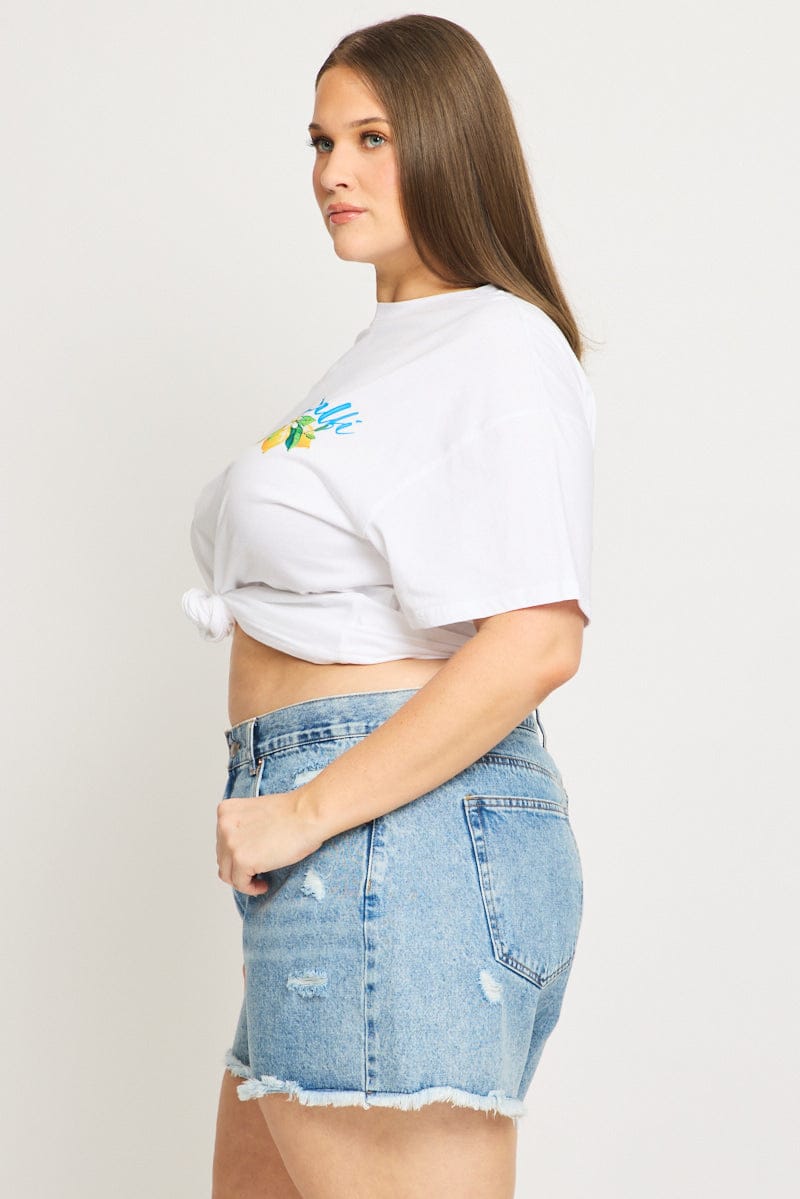 Denim Relaxed Shorts Mid Rise for YouandAll Fashion