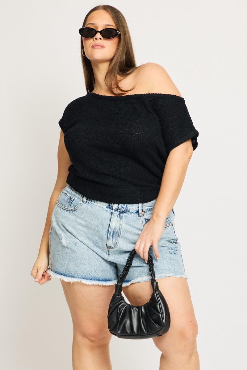 Denim Relaxed Shorts Mid Rise for YouandAll Fashion