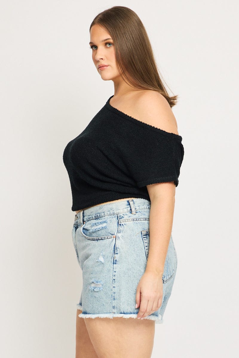 Denim Relaxed Shorts Mid Rise for YouandAll Fashion