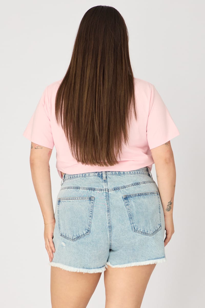 Denim Relaxed Shorts Mid Rise for YouandAll Fashion