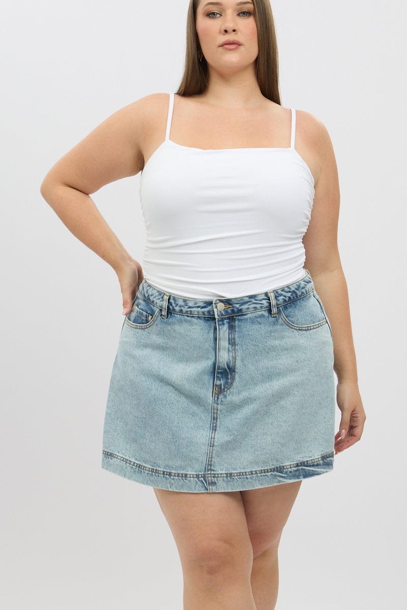 Denim Denim Skort Skirt High Rise for YouandAll Fashion