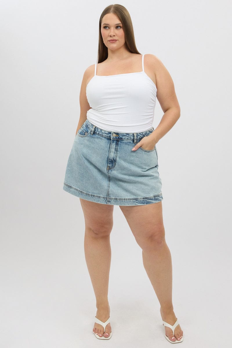 Denim Denim Skort Skirt High Rise for YouandAll Fashion