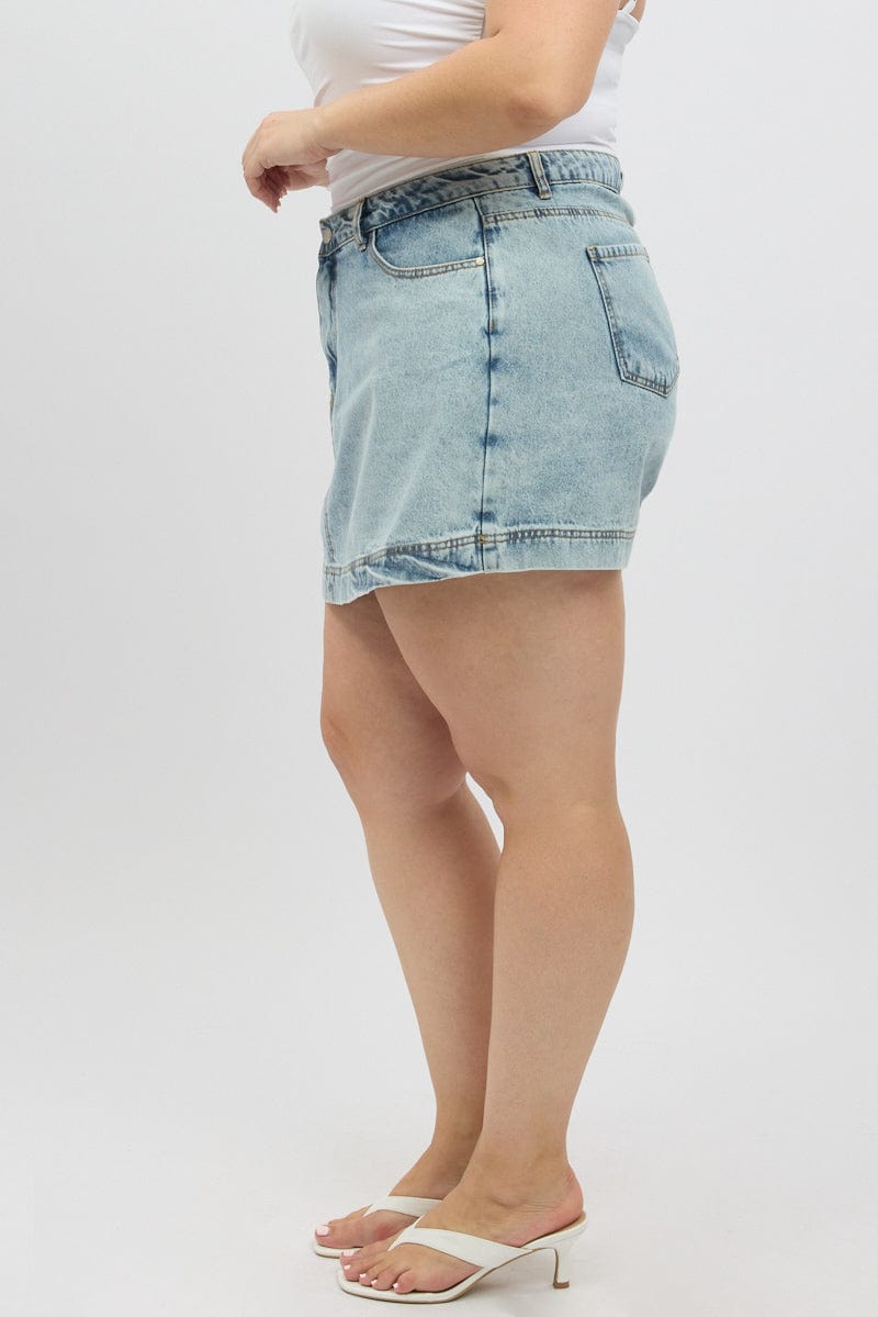 Denim Denim Skort Skirt High Rise for YouandAll Fashion