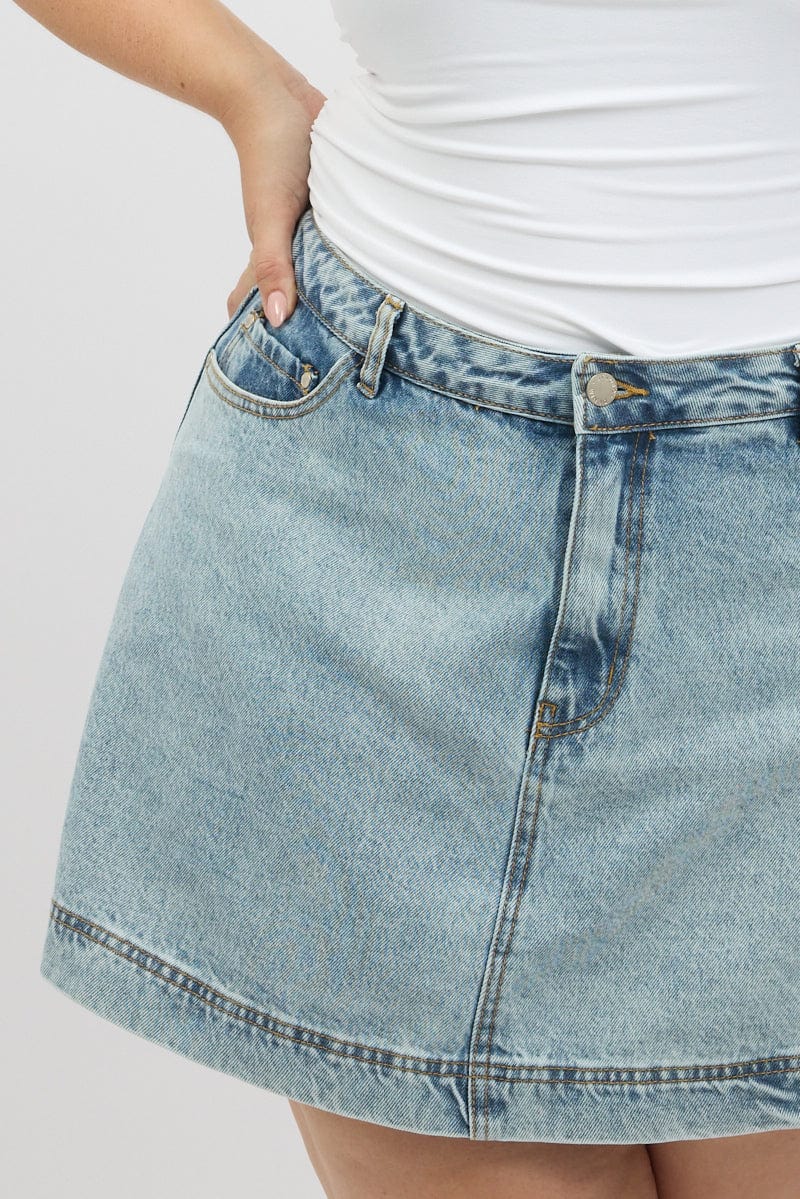 Denim Denim Skort Skirt High Rise for YouandAll Fashion