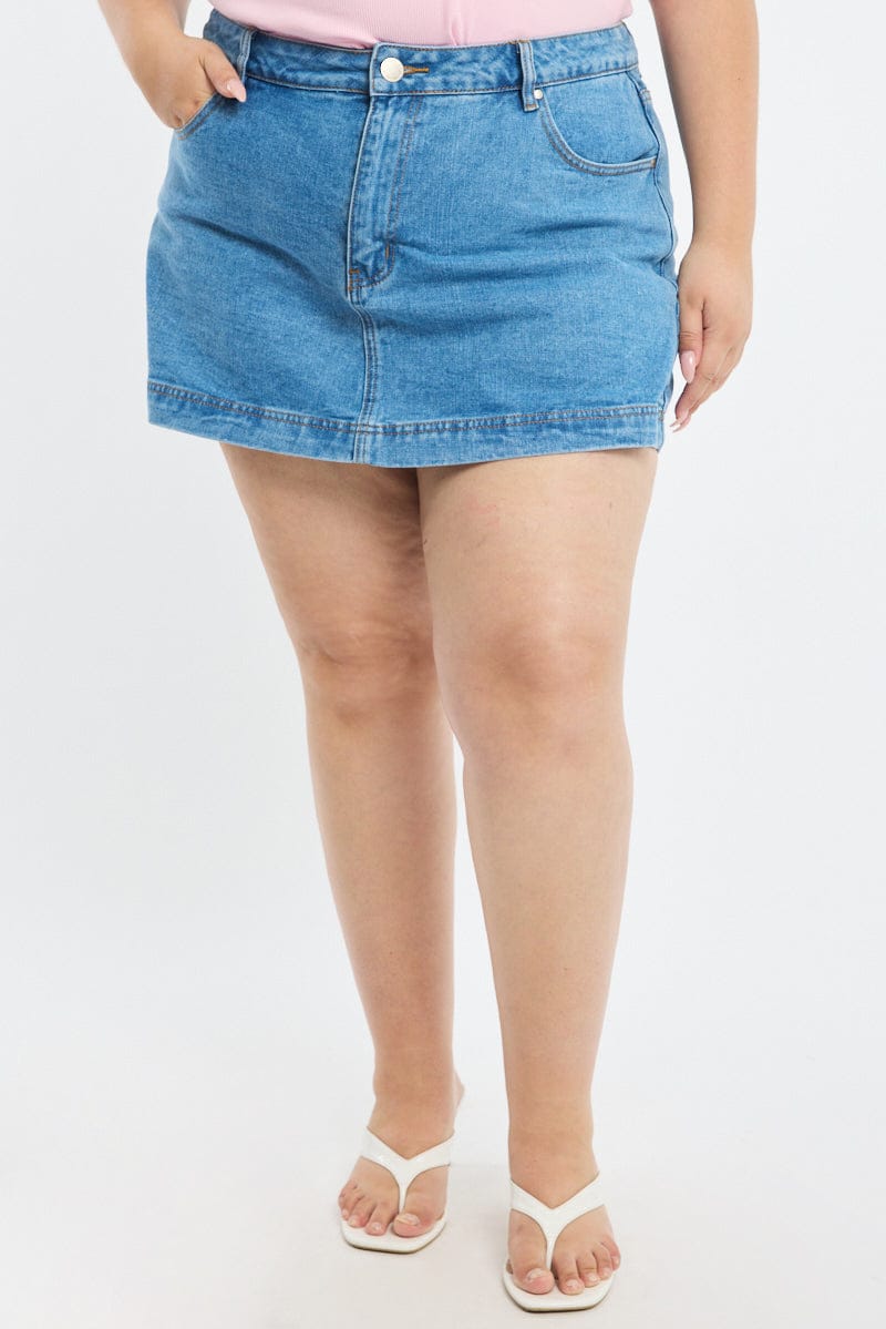 Denim Skorts Skirt High Rise for YouandAll Fashion