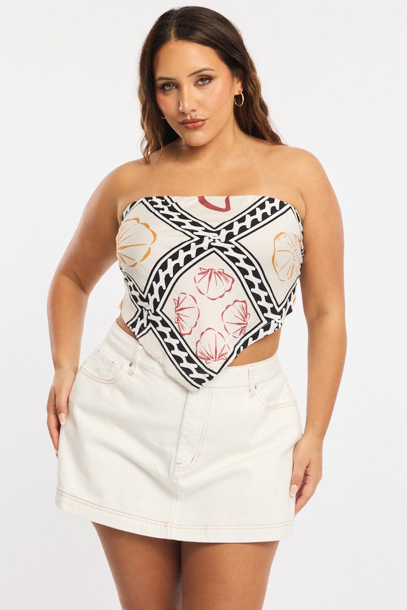 White Skorts Skirt High Rise for YouandAll Fashion