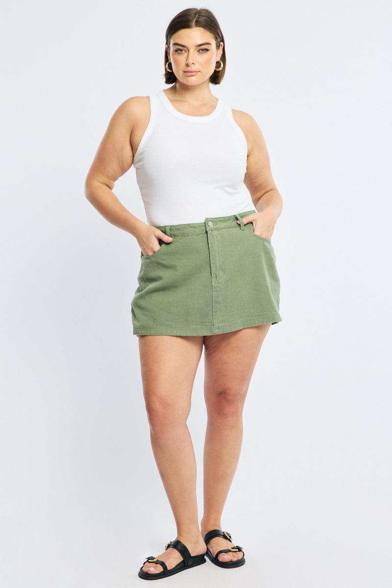 Green Skorts High Rise for YouandAll Fashion