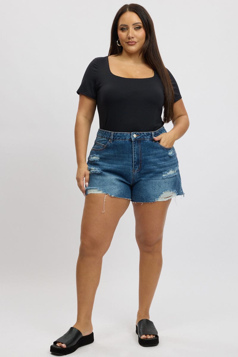 Denim Relaxed Shorts for YouandAll Fashion