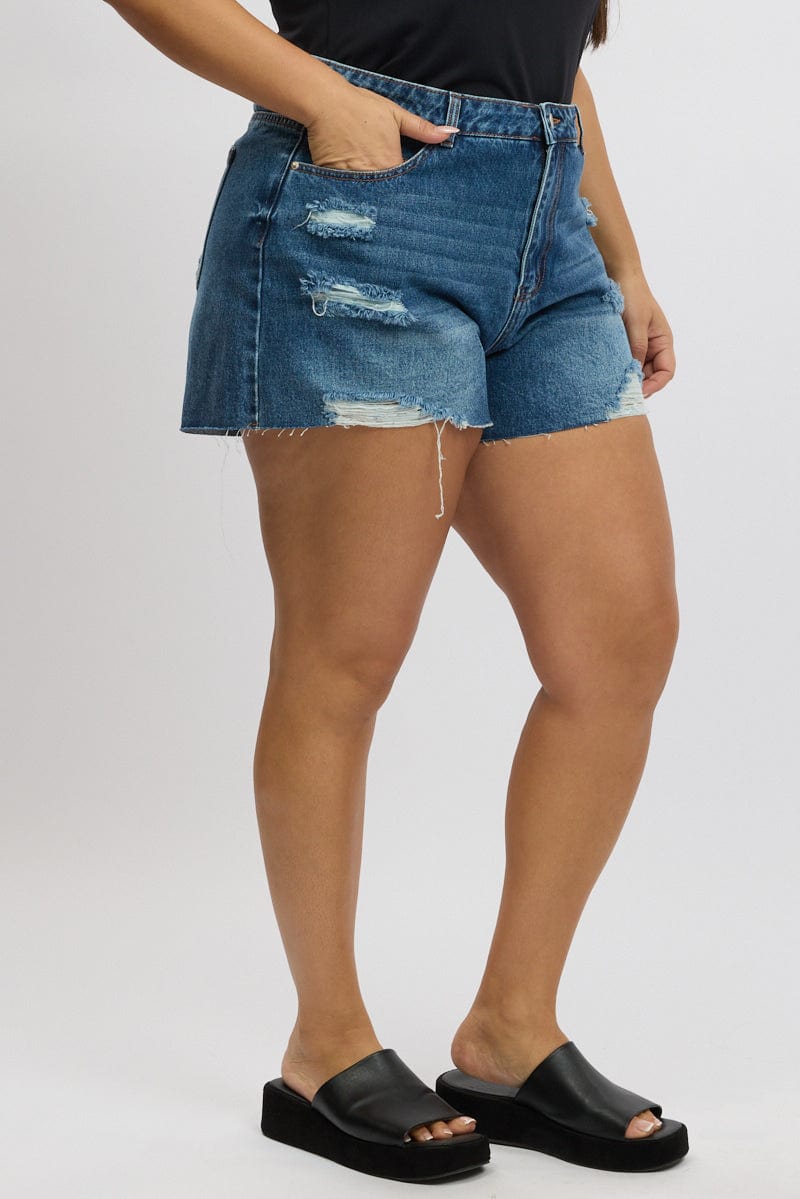 Denim Relaxed Shorts for YouandAll Fashion