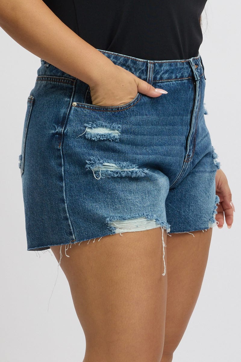 Denim Relaxed Shorts for YouandAll Fashion