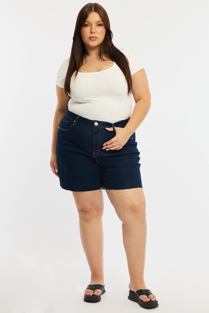 Denim Bermuda Shorts Mid Rise for YouandAll Fashion