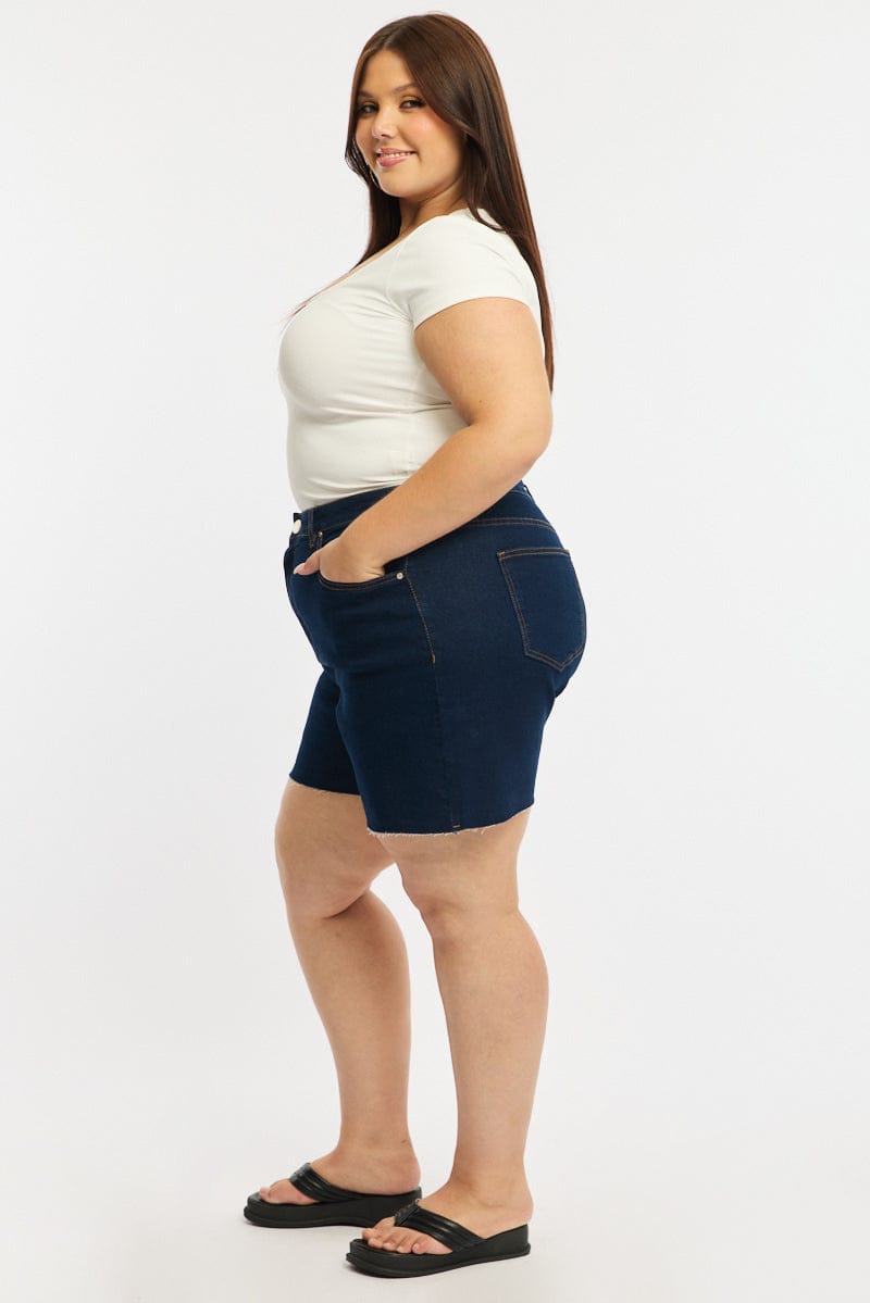 Denim Bermuda Shorts Mid Rise for YouandAll Fashion