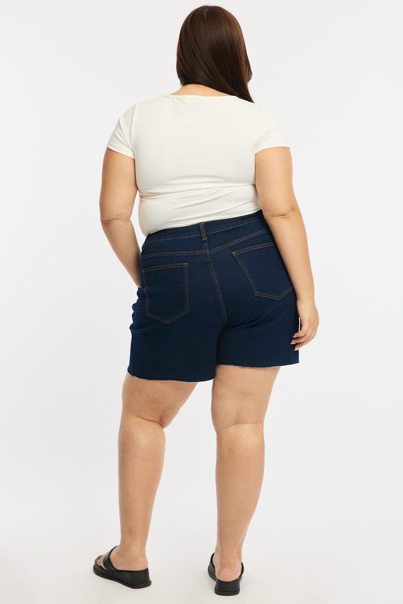 Denim Bermuda Shorts Mid Rise for YouandAll Fashion