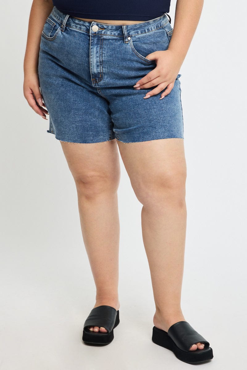 Denim Bermuda Shorts Mid Rise for YouandAll Fashion