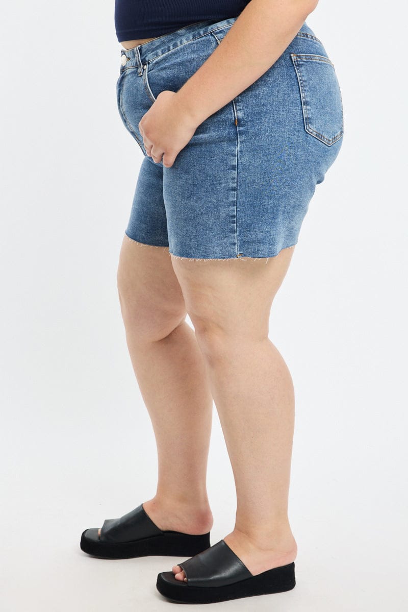 Denim Bermuda Shorts Mid Rise for YouandAll Fashion