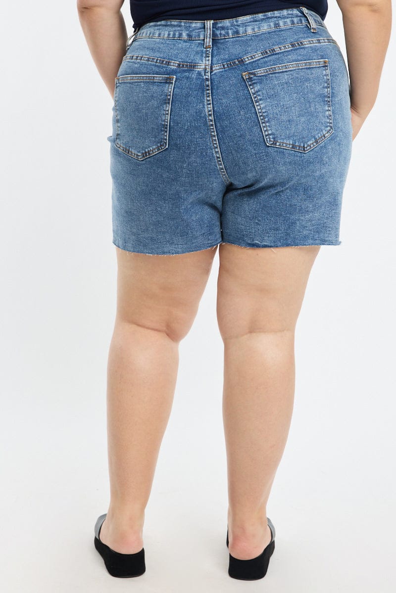 Denim Bermuda Shorts Mid Rise for YouandAll Fashion