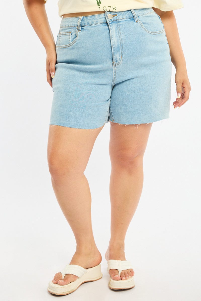 Denim Bermuda Shorts Mid Rise for YouandAll Fashion