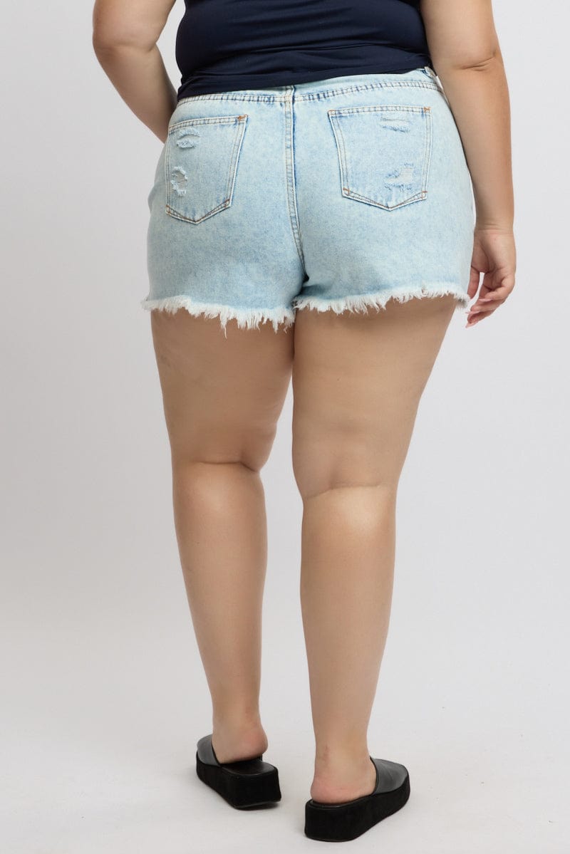 Denim Relaxed Shorts High Rise for YouandAll Fashion