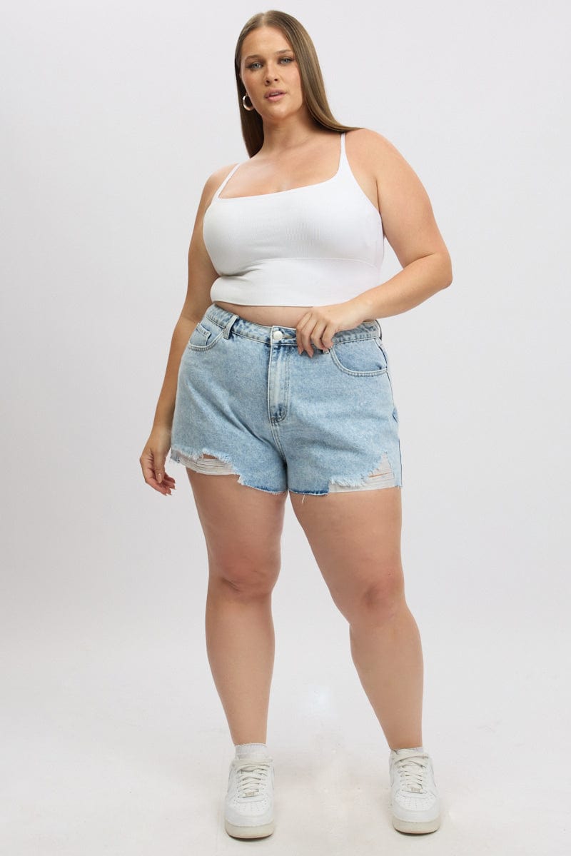 Denim Relaxed Shorts High Rise for YouandAll Fashion