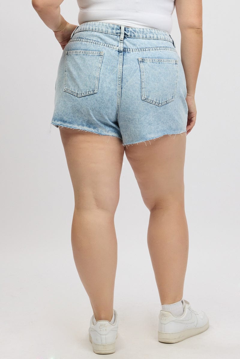 Denim Relaxed Shorts High Rise for YouandAll Fashion