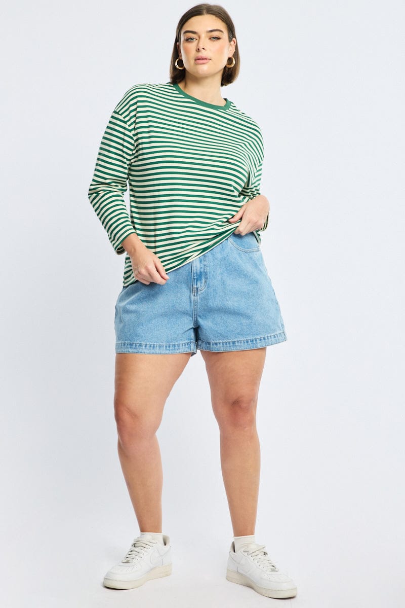 Denim Relaxed Shorts Mid Rise for YouandAll Fashion