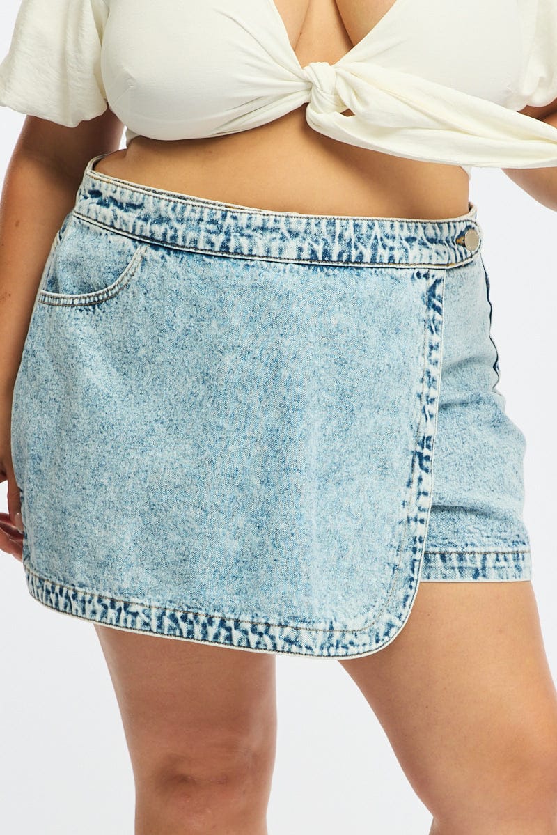 Denim Skorts Mid Rise for YouandAll Fashion