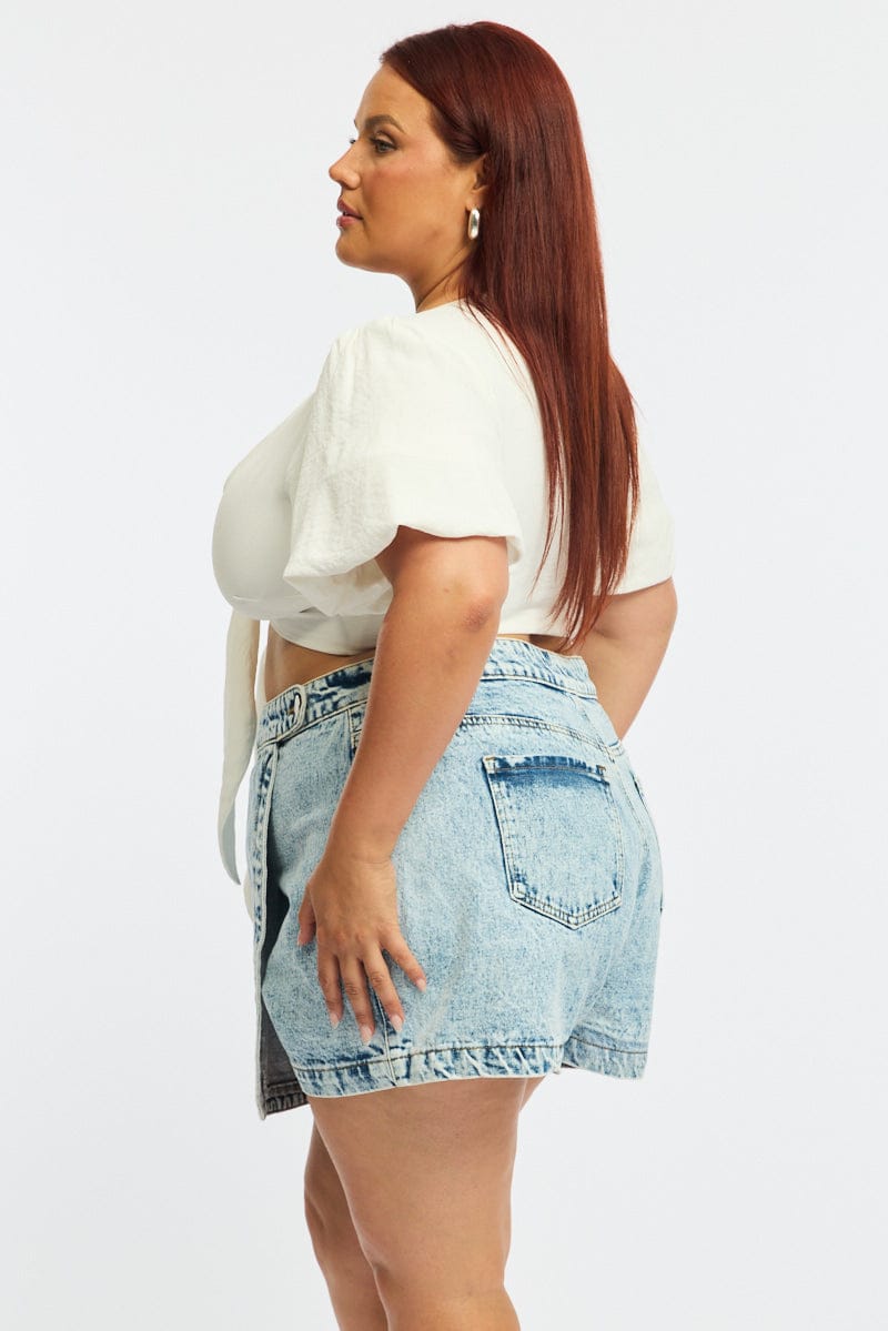 Denim Skorts Mid Rise for YouandAll Fashion