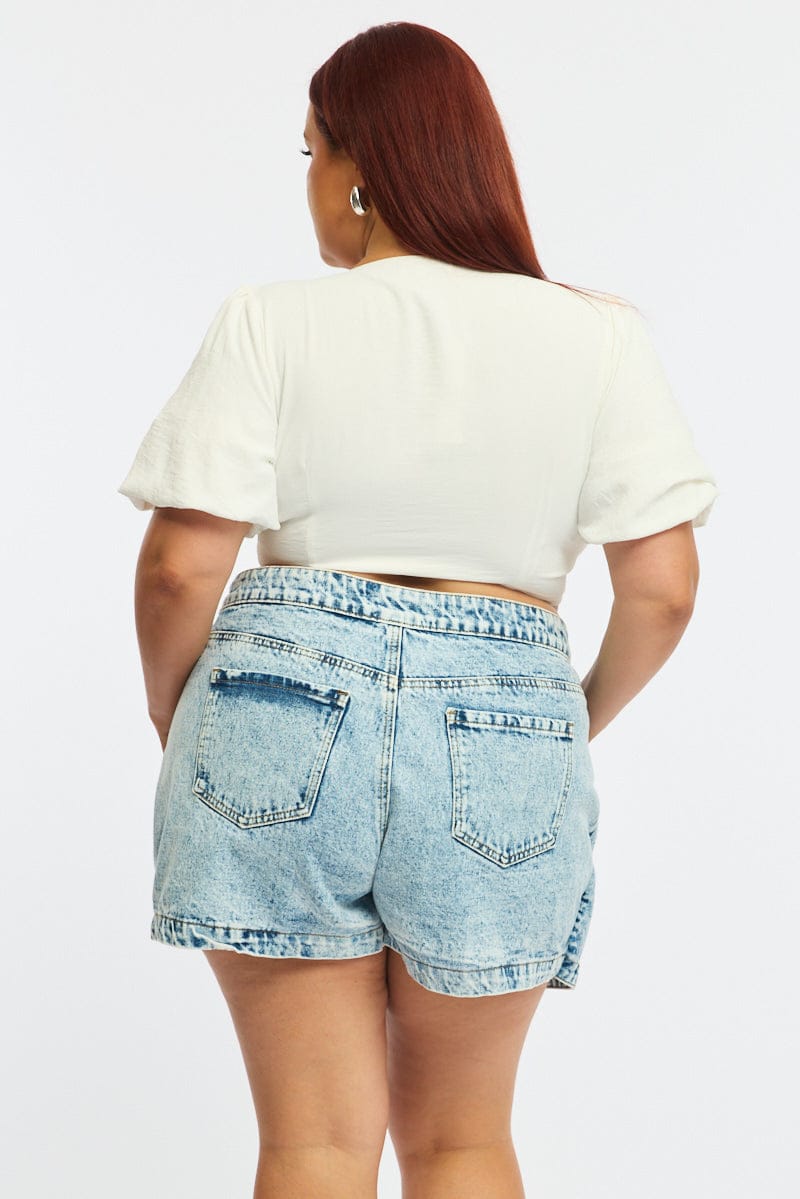 Denim Skorts Mid Rise for YouandAll Fashion