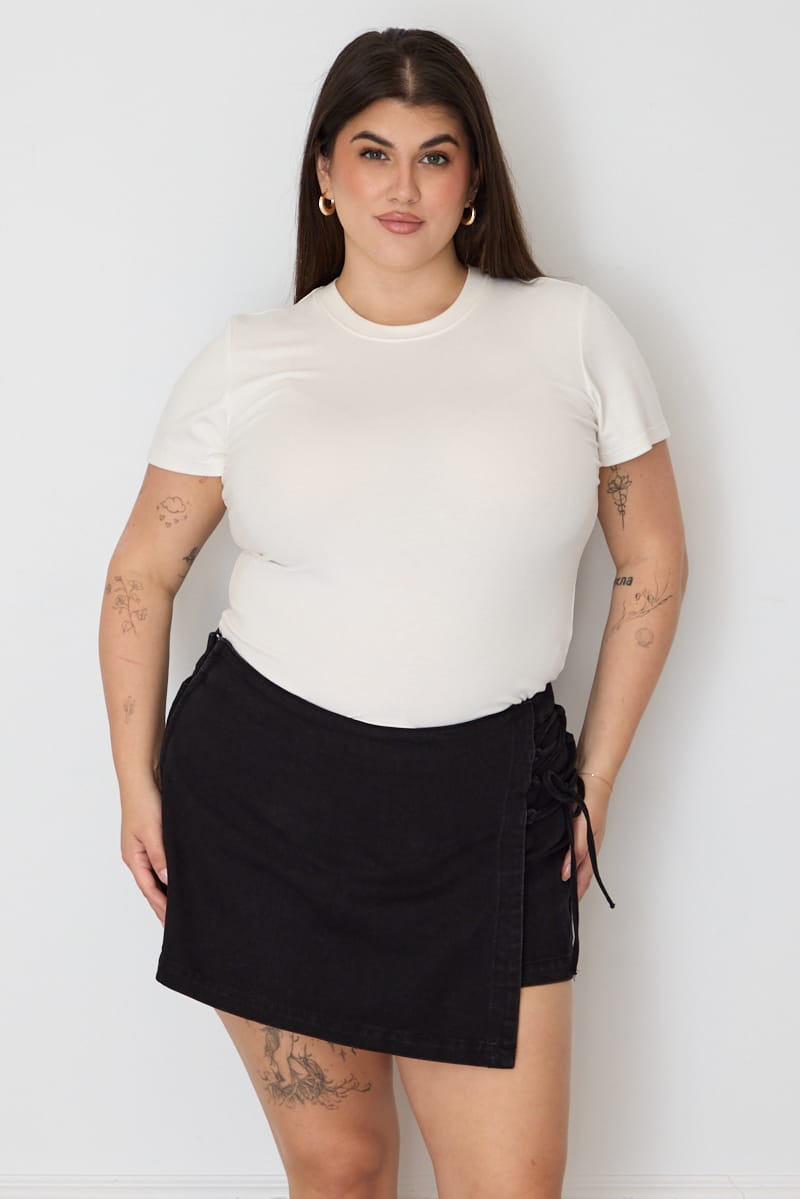 Denim Skorts High Rise Lace Up for YouandAll Fashion