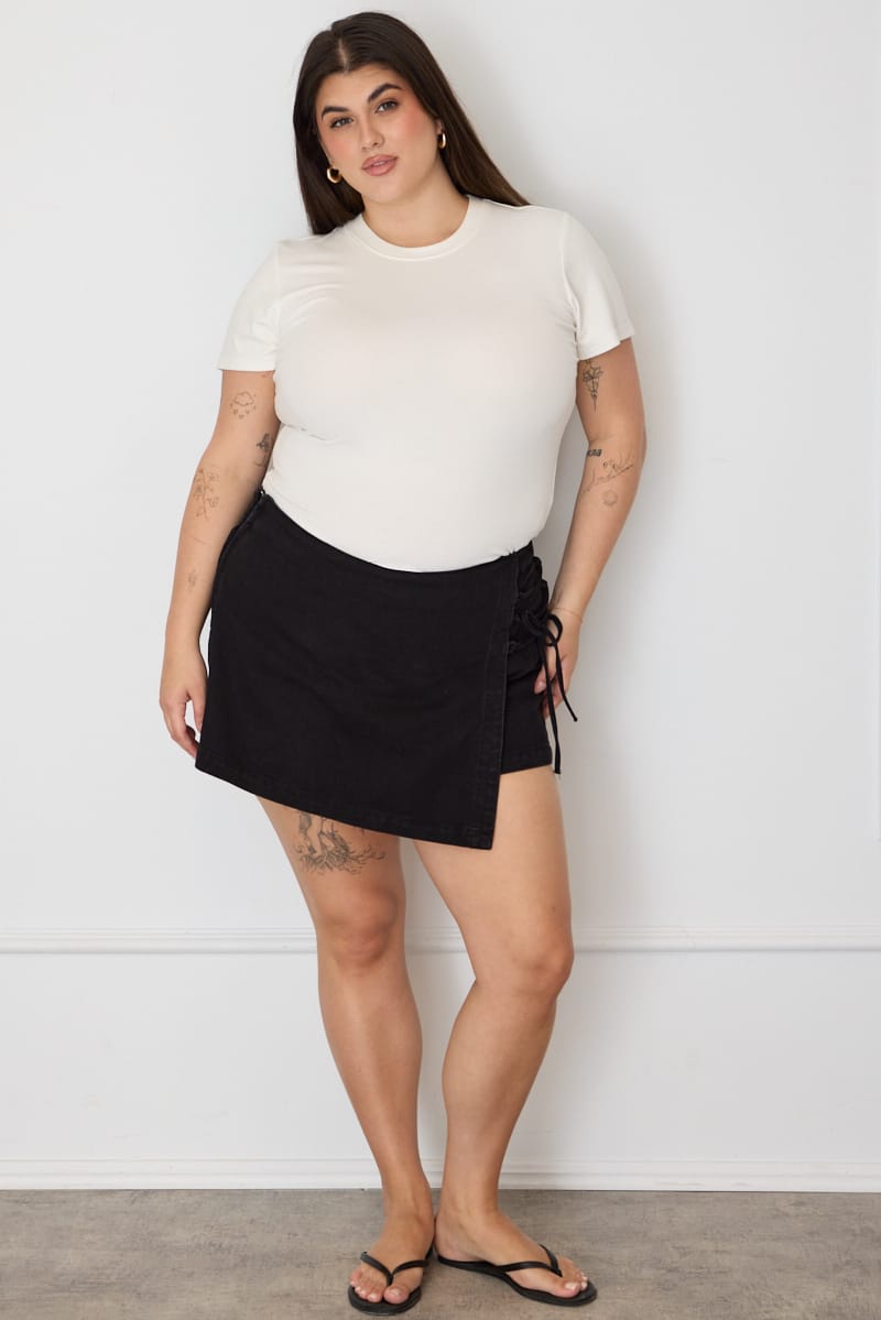 Denim Skorts High Rise Lace Up for YouandAll Fashion