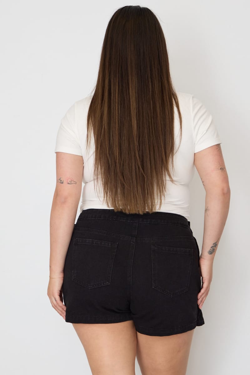 Denim Skorts High Rise Lace Up for YouandAll Fashion