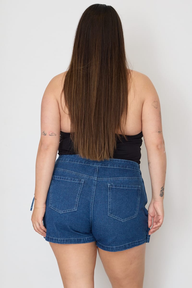 Denim Skorts High Rise Lace Up for YouandAll Fashion
