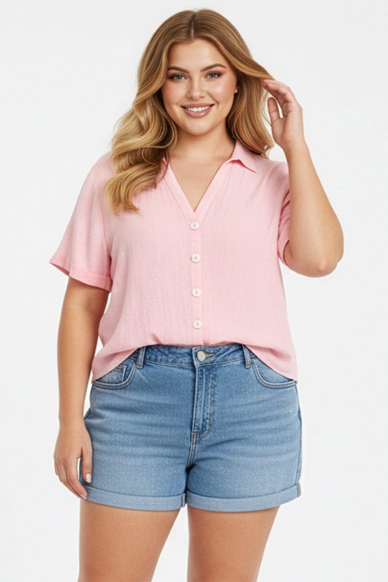 Denim Relaxed Shorts Mid Rise for YouandAll Fashion
