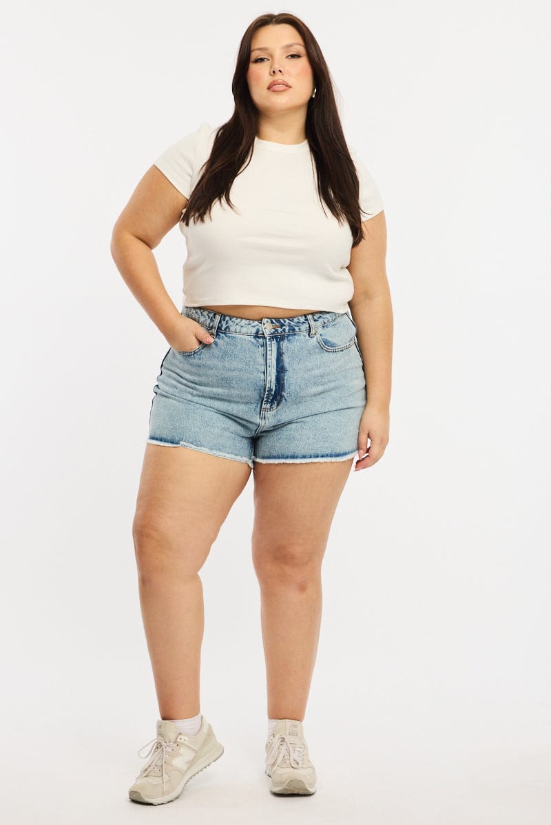 Denim Relaxed Shorts High Rise for YouandAll Fashion