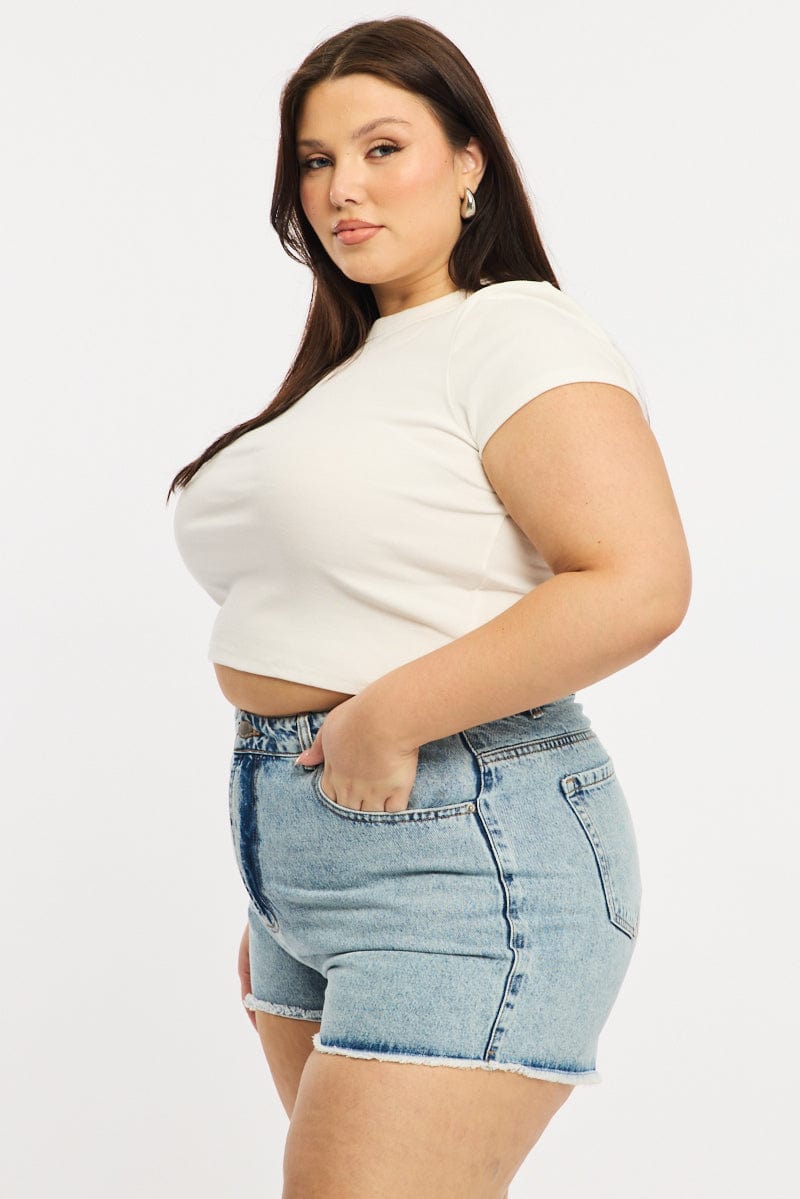 Denim Relaxed Shorts High Rise for YouandAll Fashion