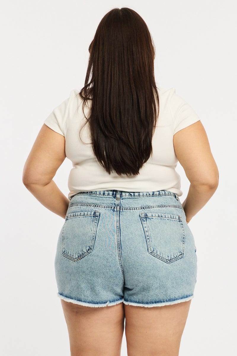 Denim Relaxed Shorts High Rise for YouandAll Fashion
