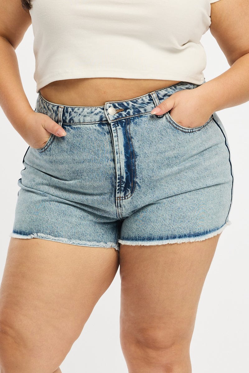 Denim Relaxed Shorts High Rise for YouandAll Fashion