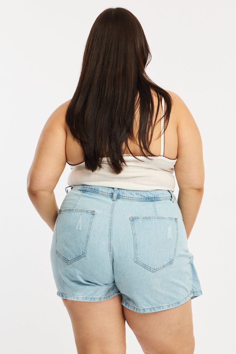 Denim Skorts Mid Rise Wrap for YouandAll Fashion