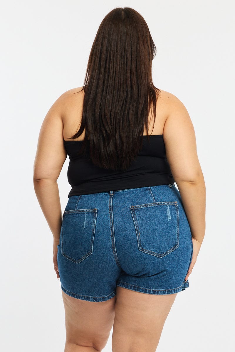 Denim Skorts Mid Rise Wrap for YouandAll Fashion