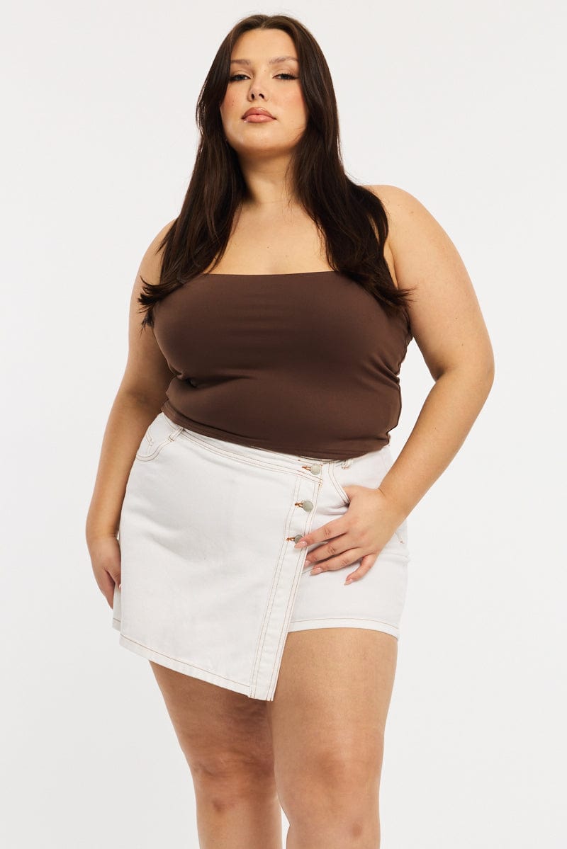 White Skorts Mid Rise Wrap for YouandAll Fashion