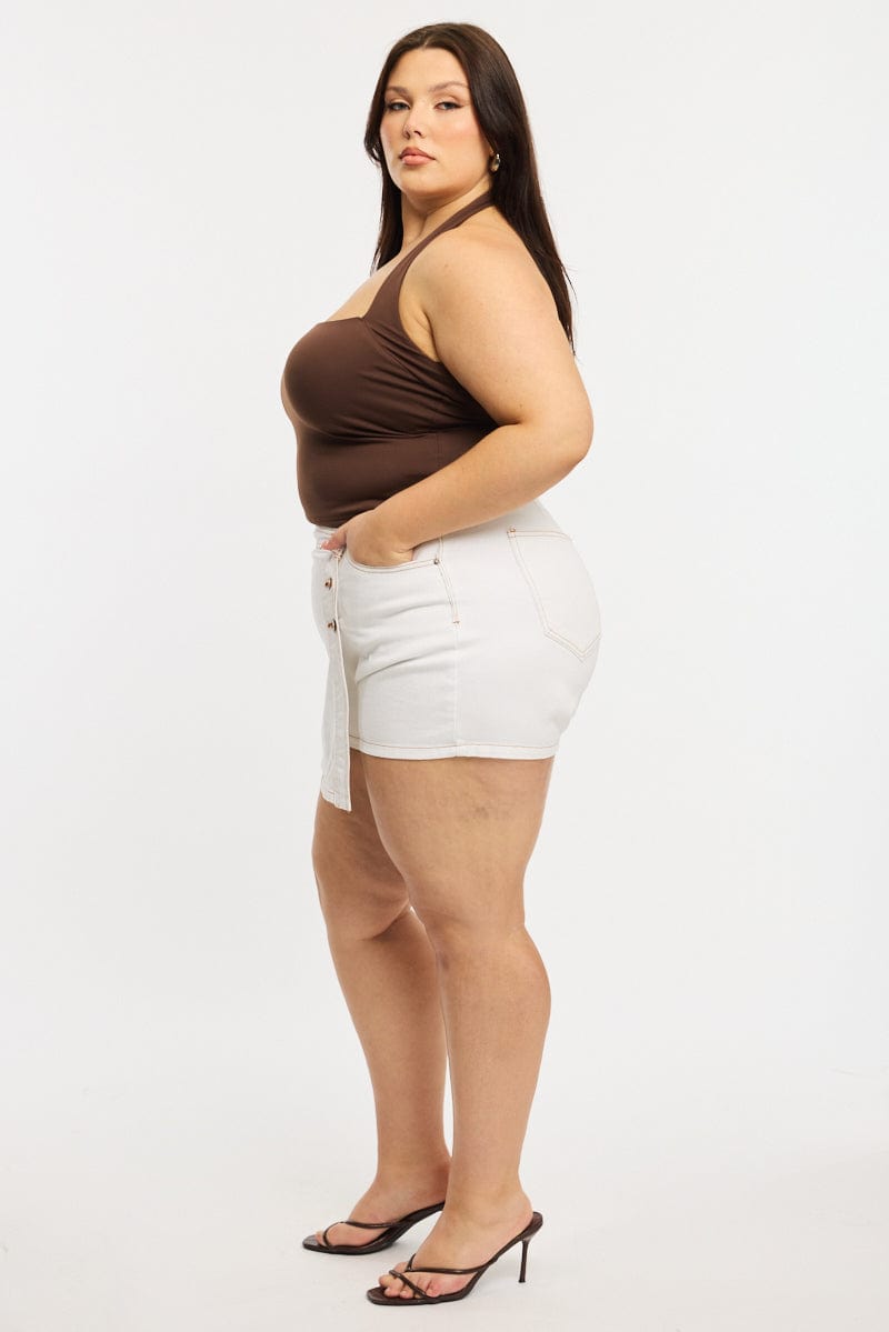 White Skorts Mid Rise Wrap for YouandAll Fashion