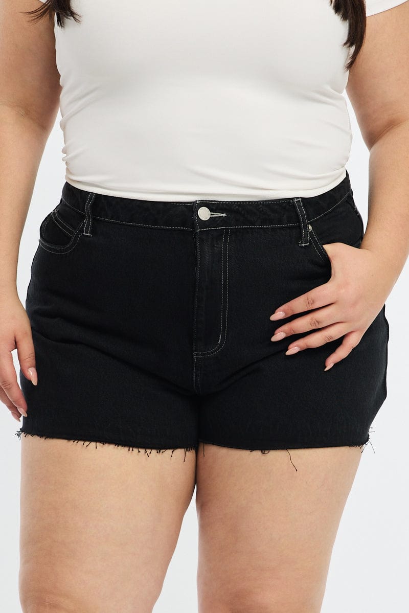 Denim Relaxed Shorts High Rise for YouandAll Fashion